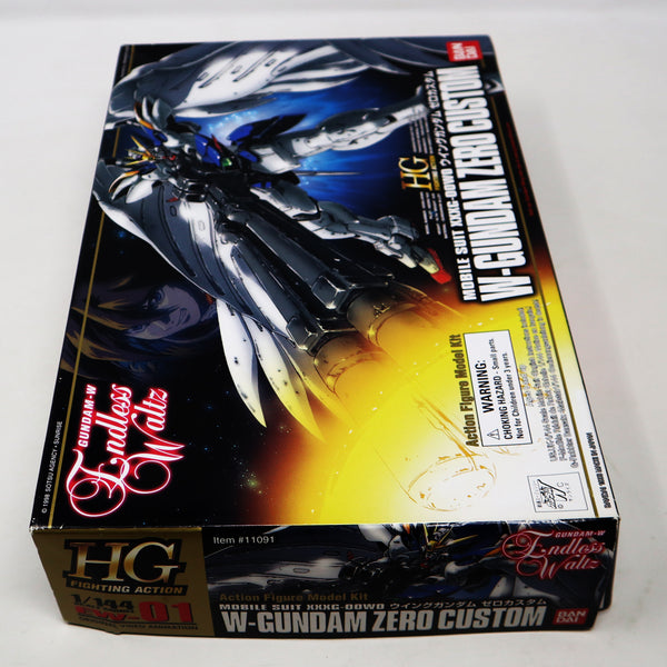 Vintage 1998 90s Bandai Endless Waltz W-Gundam Zero Custom Mobile Suit XXXG-00W0 Wing Gundam 0 1/100 Scale Model Kit Assembled Boxed Japan