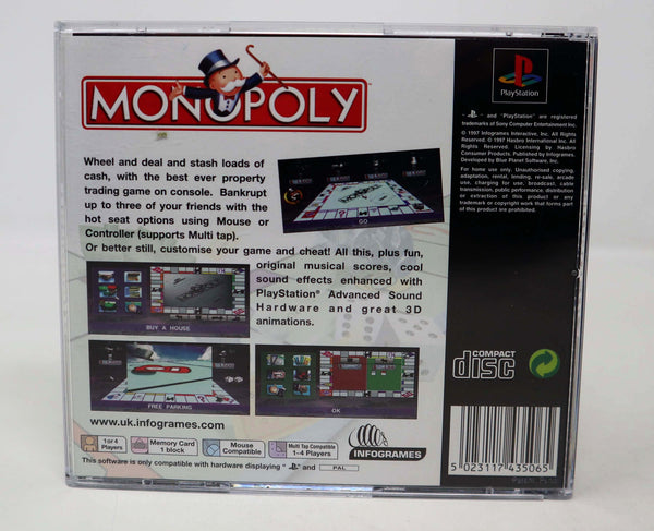 Vintage 1997 90s Playstation 1 PS1 Monopoly Video Game Pal 1-4 Players