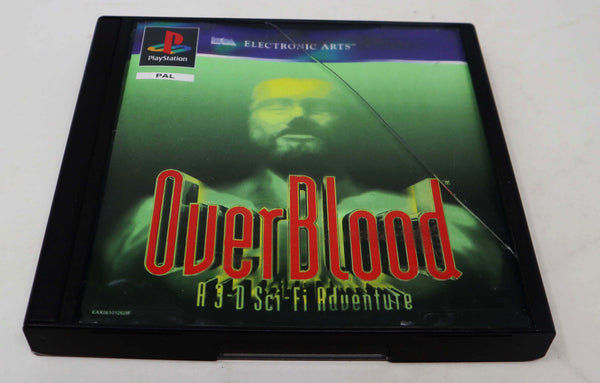 Vintage 1997 90s Playstation 1 PS1 Overblood A 3-D Sci-Fi Adventure Video Game Pal 1 Player