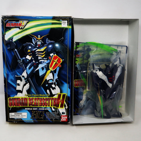 Vintage 1995 90s Bandai W-Gundam Wing Gundam Deathscythe Hell Mobile Suit XXXG-01D2 HG 1/100 Scale Action Figure Model Kit Assembled Boxed Japan