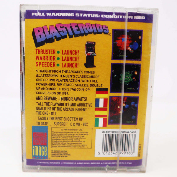 Vintage 1989 80s Commodore 64 C64 CBM 64 Blasteroids Cassette Tape Video Game