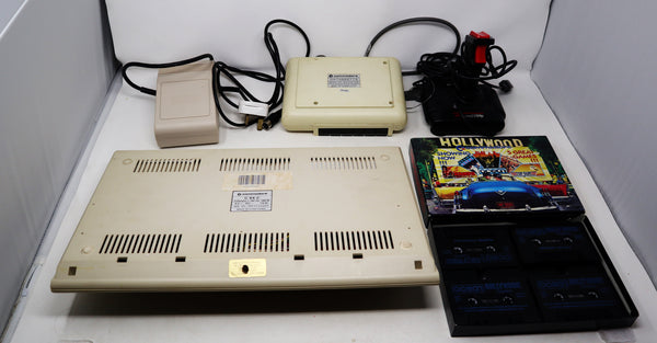 Vintage 1990s Commodore C64 Personal Computer Hollywood Presents Box, QuickShot II Plus Arcade Stick Controller, Boxed 1630 Datassette Unit + 5 Games Lot Bundle Retro Rare