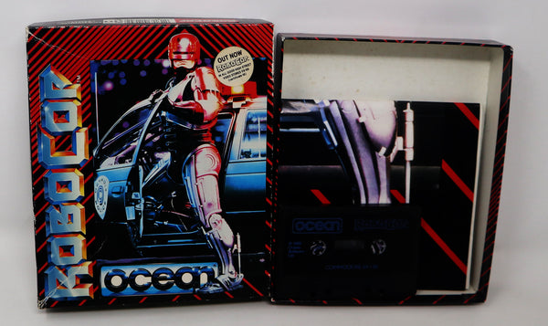 Vintage 1988 80s Commodore 64 C64 CBM 64 / 128 Ocean Robocop Cassette Tape Video Game Boxed + Poster