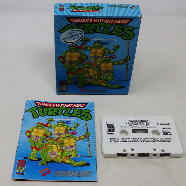 Vintage 1990 90s Commodore 64 C64 CBM 64 / 128 Konami Teenage Mutant Hero Ninja Turtles TMHT TMNT Cassette Tape Video Game Boxed