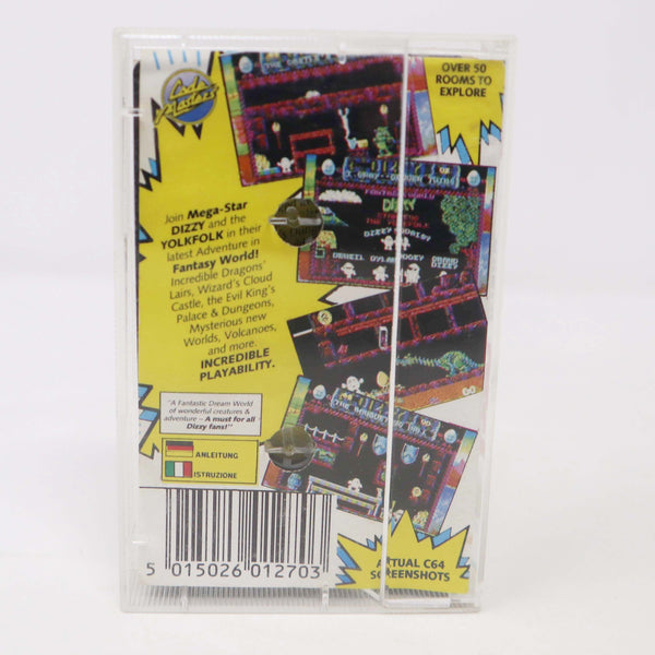 Vintage 1980s Commodore 64 C64 64 / 128 Fantasy World Dizzy Cassette Tape Video Game