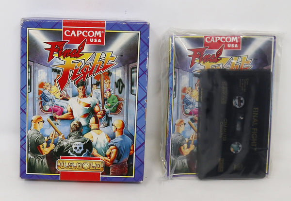 Vintage 1991 90s Commodore 64 C64 CBM 64 / 128 Capcom U.S. Gold Final Fight Cassette Tape Video Game Boxed Retro