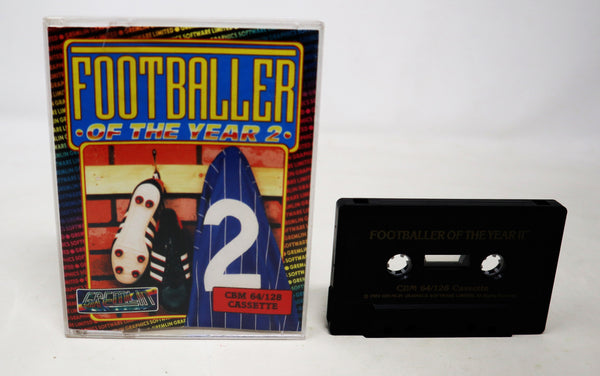 Vintage 1989 80s Commodore 64 C64 CBM 64 / 128 Footballer Of The Year 2 Cassette Tape Video Game Retro)