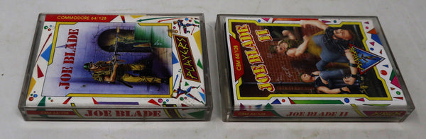 Vintage 1987 1988 80s Commodore 64 C64 CBM 64 / 128 Joe Blade 1 & Joe Blade II 2 Cassette Tapes Video Games Lot Retro