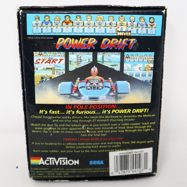Vintage 1989 80s Commodore 64 C64 CBM 64 Activision Power Drift Cassette Tape Video Game Boxed Retro