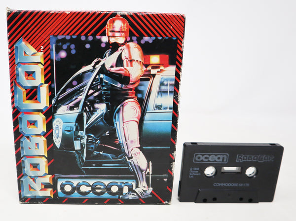 Vintage 1988 80s Commodore 64 C64 CBM 64 / 128 Ocean RoboCop Robocop Cassette Tape Video Game Boxed Retro