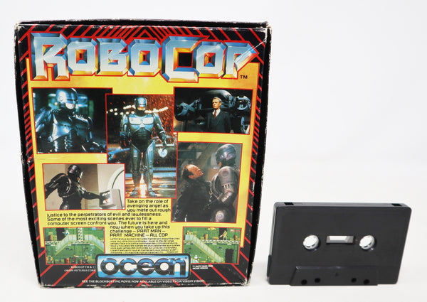 Vintage 1988 80s Commodore 64 C64 CBM 64 / 128 Ocean RoboCop Robocop Cassette Tape Video Game Boxed Retro