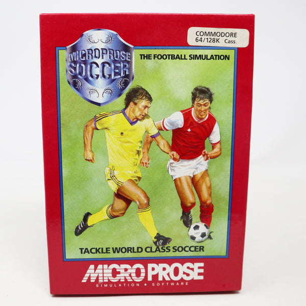 Vintage 1988 80s Commodore 64 C64 CBM 64 / 128 MicroProse Soccer The Football Simulation Cassette Tape Video Game Boxed Retro