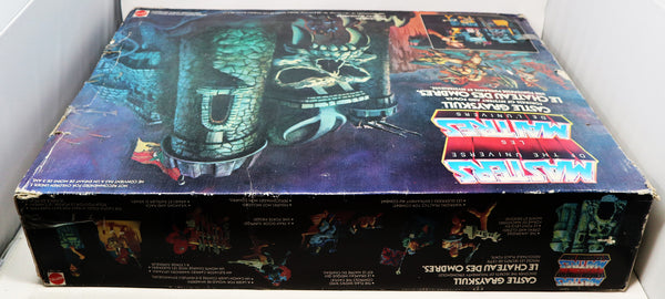 Vintage 1981 80s Mattel He-Man Masters Of The Universe MOTU Le Châteaux Des Ombres Castle Grayskull Greyskull Fortress Of Mystery And Power Boxed Super-Rare France French Italy Italian English Double Logo White Box Version