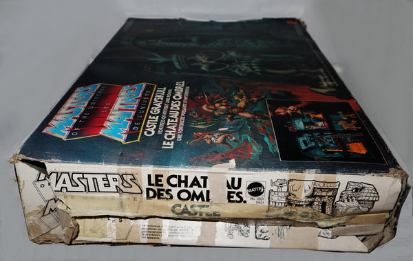 Vintage 1981 80s Mattel He-Man Masters Of The Universe MOTU Le Châteaux Des Ombres Castle Grayskull Greyskull Fortress Of Mystery And Power Boxed Super-Rare France French Italy Italian English Double Logo White Box Version