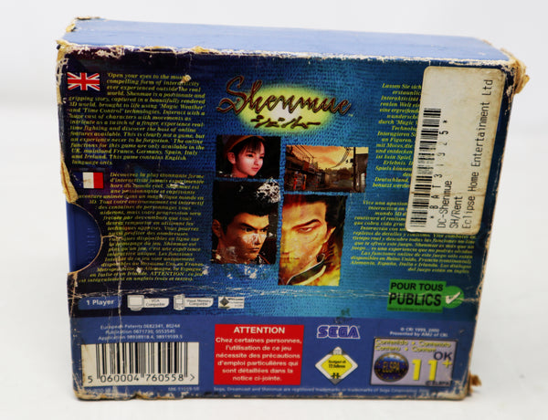 Vintage 2000 Sega Dreamcast Shenmue Video Game Complete Boxed Pal Version 1 Player Rare Retro