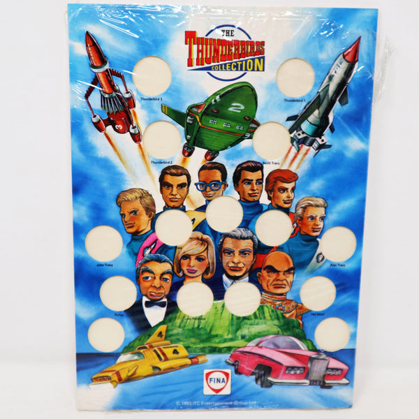 Vintage 1993 90s Fina ITC Entertainment Thunderbirds The Thunderbirds Collection Coin Medal Wall Chart Carded MOC Sealed Rare Gerry Anderson