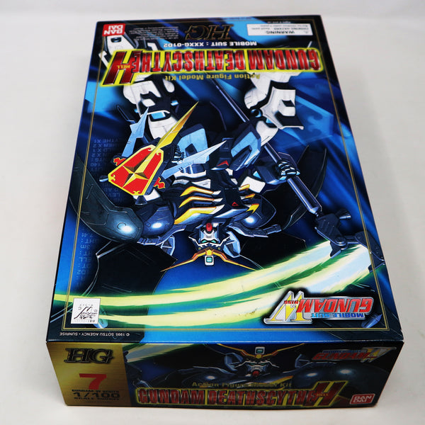 Vintage 1995 90s Bandai W-Gundam Wing Gundam Deathscythe Hell Mobile Suit XXXG-01D2 HG 1/100 Scale Action Figure Model Kit Unassembled Boxed Japan