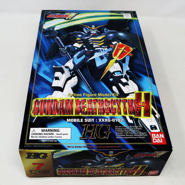 Vintage 1995 90s Bandai W-Gundam Wing Gundam Deathscythe Hell Mobile Suit XXXG-01D2 HG 1/100 Scale Action Figure Model Kit Unassembled Boxed Japan