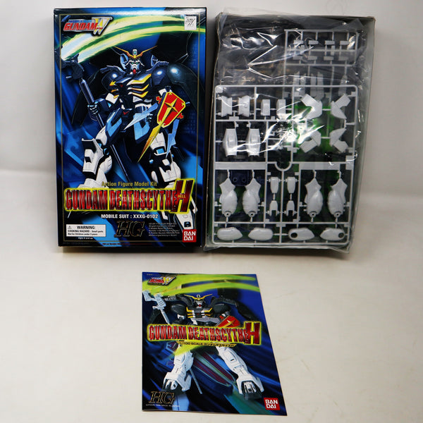 Vintage 1995 90s Bandai W-Gundam Wing Gundam Deathscythe Hell Mobile Suit XXXG-01D2 HG 1/100 Scale Action Figure Model Kit Unassembled Boxed Japan