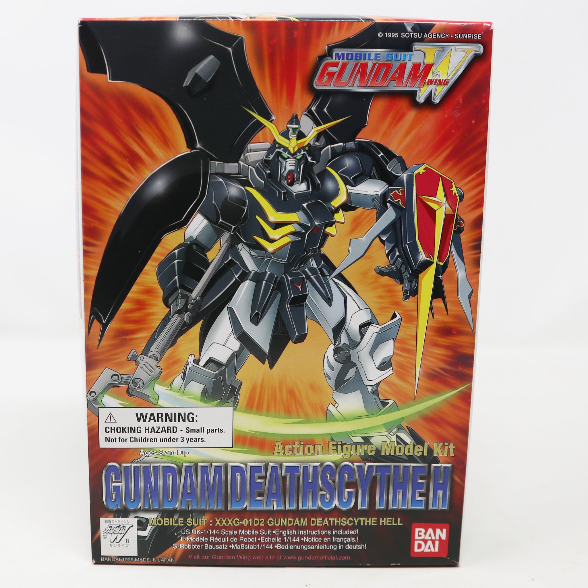 Vintage 1995 90s Bandai W-Gundam Wing Gundam Deathscythe Hell Mobile Suit XXXG-01D2 1/144 Scale Action Figure Model Kit Assembled Boxed Japan