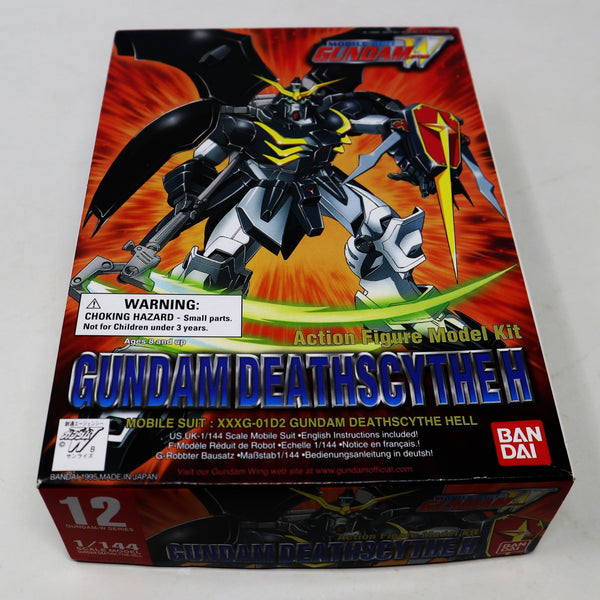 Vintage 1995 90s Bandai W-Gundam Wing Gundam Deathscythe Hell Mobile Suit XXXG-01D2 1/144 Scale Action Figure Model Kit Assembled Boxed Japan