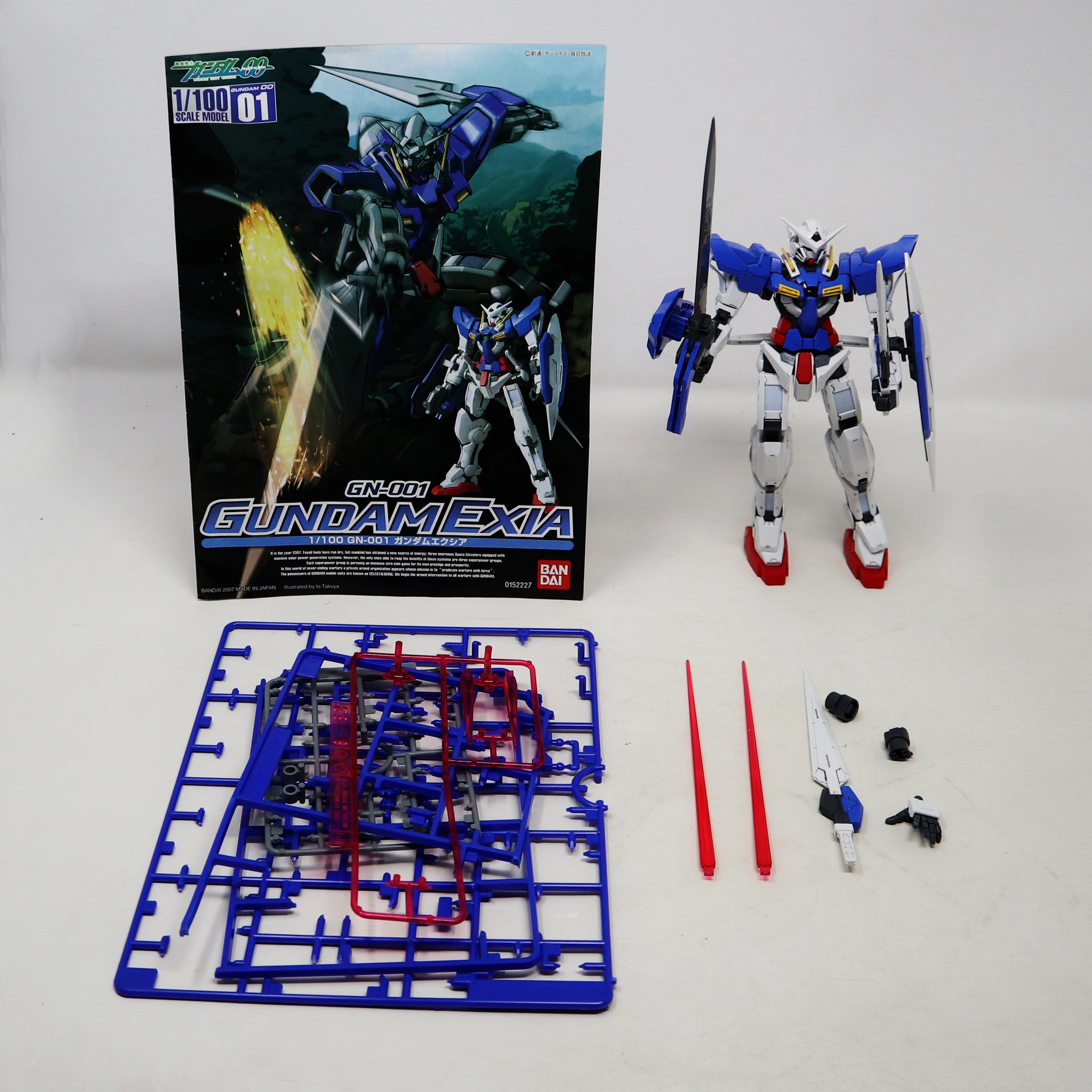 2007 Bandai Gundam Exia Mobile Suit GN-001 1/100 Scale Action Figure Model Kit Assembled Japan