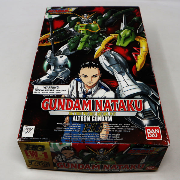 Vintage 1997 90s Bandai Endless Waltz Gundam-W Gundam Nataku Altron Gundam HG Mobile Suit XXG-01S2 Wing Gundam 1/100 Scale Model Kit Assembled Boxed Japan