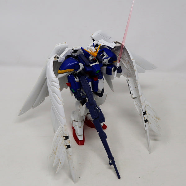 Vintage 1997 90s Bandai Gundam W Wing W-Gundam Zero Custom Mobile Suit XXXG-00W0 Wing Gundam 0 HG 1/100 Scale Model Kit Assembled Boxed Japan