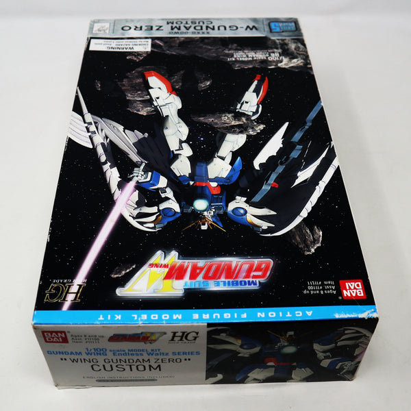 Vintage 1997 90s Bandai Gundam W Wing W-Gundam Zero Custom Mobile Suit XXXG-00W0 Wing Gundam 0 HG 1/100 Scale Model Kit Assembled Boxed Japan