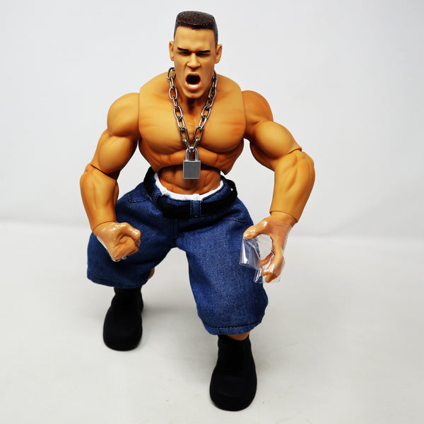 2005 JAKKS Pacific / Vivid Imaginations WWE World Wrestling Entertainment Ring Giants John Cena 14" Poseable Action Figure Boxed Rare Sample Sticker Promo?