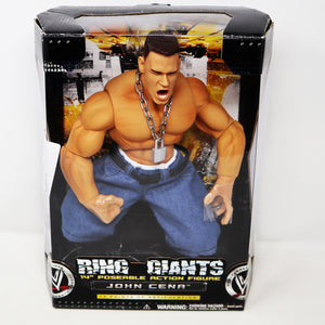 2005 JAKKS Pacific / Vivid Imaginations WWE World Wrestling Entertainment Ring Giants John Cena 14" Poseable Action Figure Boxed Rare Sample Sticker Promo?