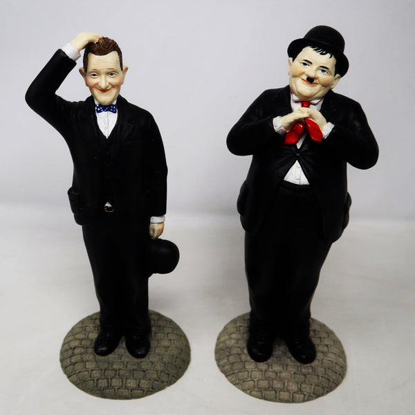 Vintage 1997 90s The Leonardo Collection Stan Laurel & Oliver Hardy Figures Figurines Ornaments Knick Knacks Boxed Rare