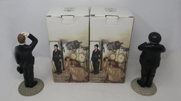 Vintage 1997 90s The Leonardo Collection Stan Laurel & Oliver Hardy Figures Figurines Ornaments Knick Knacks Boxed Rare