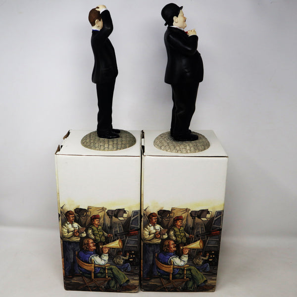 Vintage 1997 90s The Leonardo Collection Stan Laurel & Oliver Hardy Figures Figurines Ornaments Knick Knacks Boxed Rare