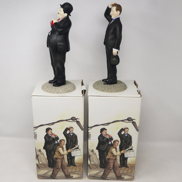 Vintage 1997 90s The Leonardo Collection Stan Laurel & Oliver Hardy Figures Figurines Ornaments Knick Knacks Boxed Rare