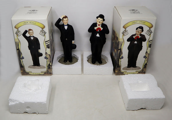 Vintage 1997 90s The Leonardo Collection Stan Laurel & Oliver Hardy Figures Figurines Ornaments Knick Knacks Boxed Rare