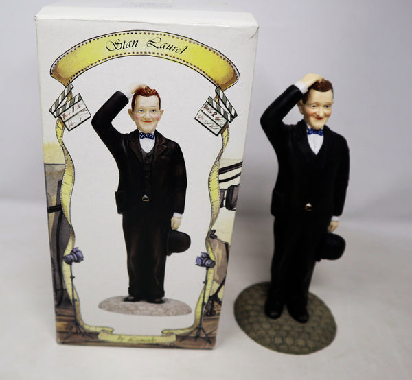 Vintage 1997 90s The Leonardo Collection Stan Laurel & Oliver Hardy Figures Figurines Ornaments Knick Knacks Boxed Rare