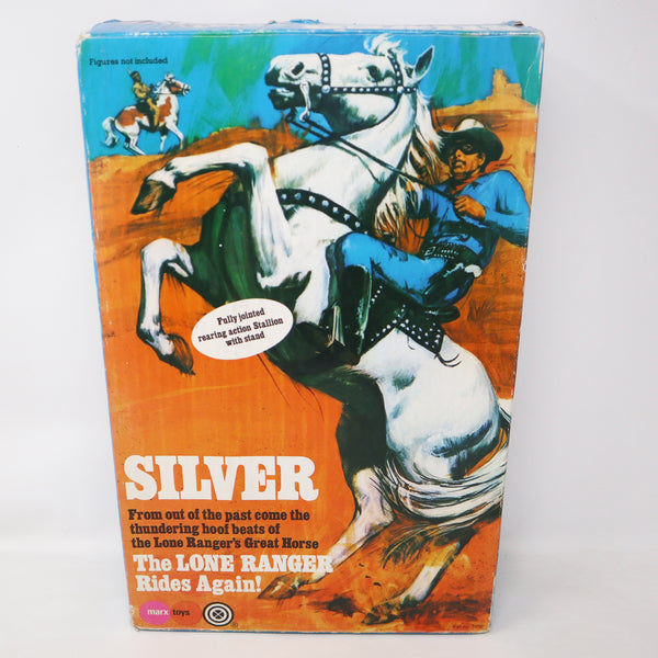 Vintage 1973 70s Marx Toys The Lone Ranger Silver Stallion Horse Boxed + The Lone Ranger 9.5" Fully Jointed Action Figure Rare