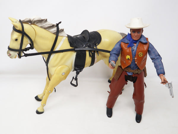 Vintage 1973 70s Marx Toys The Lone Ranger Silver Stallion Horse Boxed + The Lone Ranger 9.5" Fully Jointed Action Figure Rare