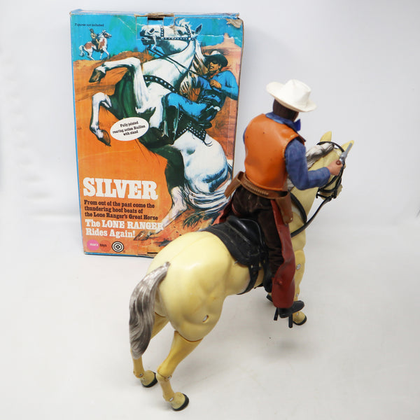 Vintage 1973 70s Marx Toys The Lone Ranger Silver Stallion Horse Boxed + The Lone Ranger 9.5" Fully Jointed Action Figure Rare