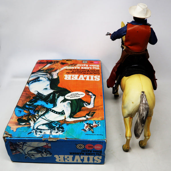 Vintage 1973 70s Marx Toys The Lone Ranger Silver Stallion Horse Boxed + The Lone Ranger 9.5" Fully Jointed Action Figure Rare