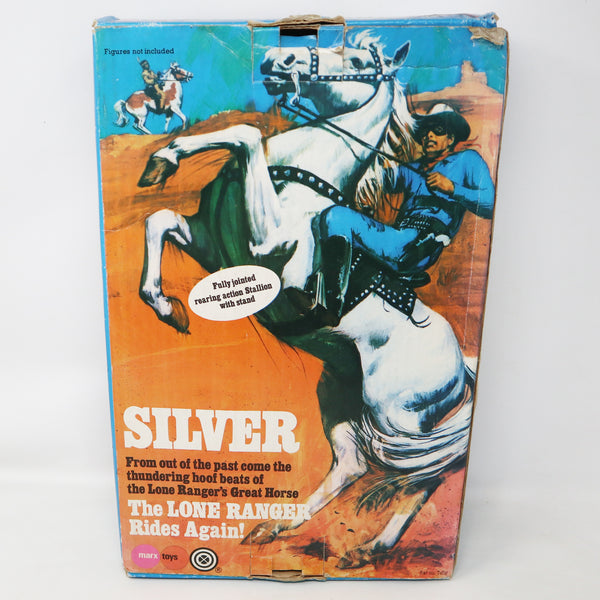 Vintage 1973 70s Marx Toys The Lone Ranger Silver Stallion Horse Boxed + The Lone Ranger 9.5" Fully Jointed Action Figure Rare