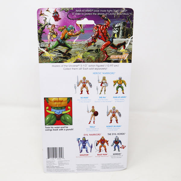 2019 Mattel He-Man MOTU Masters Of The Universe Super7 Series Man-At-Arms Action Figure Carded MOC Rare Retro