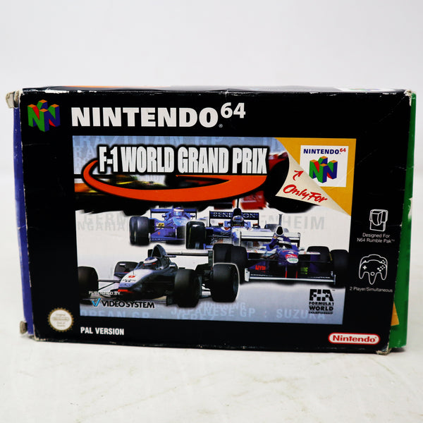 Vintage 1998 90s Nintendo 64 N64 F-1 World Grand Prix Video Game Boxed Pal Version 2 Players Retro