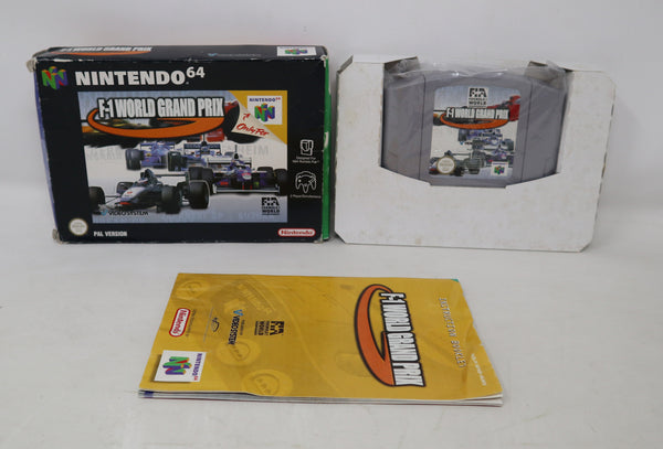 Vintage 1998 90s Nintendo 64 N64 F-1 World Grand Prix Video Game Boxed Pal Version 2 Players Retro