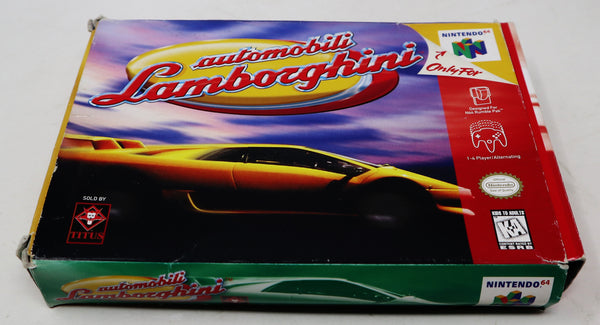 Vintage 1996 90s Nintendo 64 N64 Automobili Lamborghini Racing Video Game Boxed USA NTSC 1-4 Players