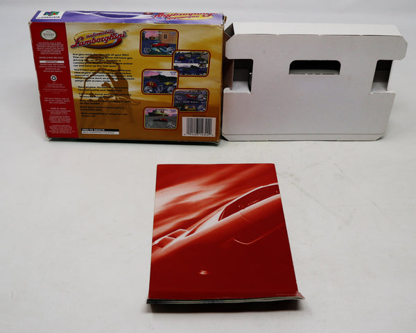 Vintage 1996 90s Nintendo 64 N64 Automobili Lamborghini Racing Video Game Boxed USA NTSC 1-4 Players