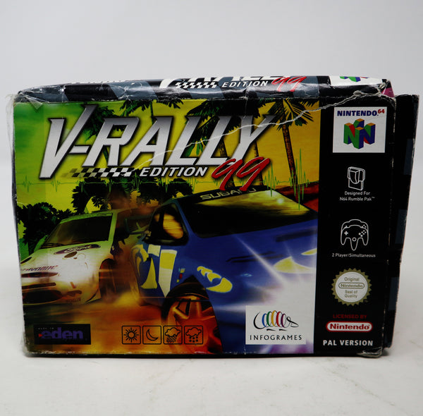 Vintage 1998 90s Nintendo 64 N64 V-Rally Edition 99 World Rally Championship Racing Video Game Boxed Pal 2 Players