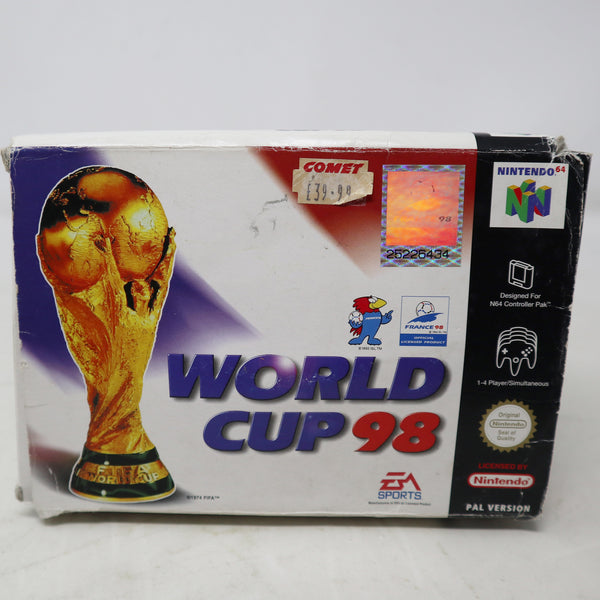Vintage 1998 90s Nintendo 64 N64 EA Sports World Cup 98 Football Soccer Video Game Boxed Pal Version 1-4 Players Retro