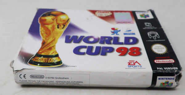 Vintage 1998 90s Nintendo 64 N64 EA Sports World Cup 98 Football Soccer Video Game Boxed Pal Version 1-4 Players Retro